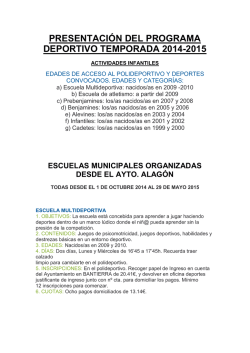 Agenda Deportiva 2014 - 2015