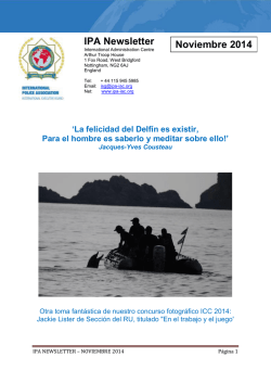 IPA Newsletter Noviembre 2014 - International Police Association