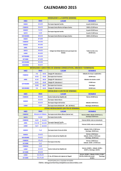 calendario cursos prematrimoniales 2015