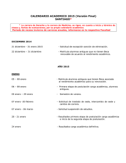 CALENDARIO ACADEMICO 2015 (Versión Final) SANTIAGO*