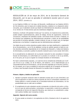 Calendario escolar 2014-2015 - Diario Oficial de Extremadura