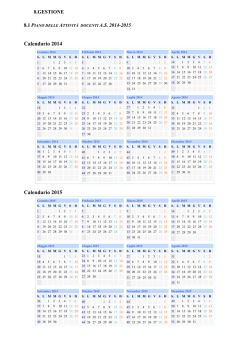 Calendario 2014 Calendario 2015