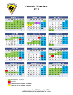 Calendrier / Calendario 2015