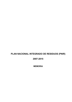 Plan Nacional Integrado de Residuos (PNIR) 2007-2015