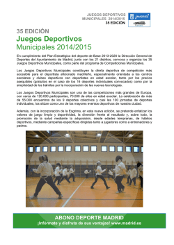 Juegos Deportivos Municipales 2014/2015