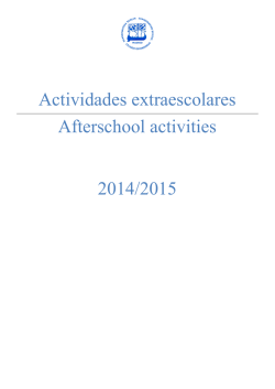Actividades extraescolares Afterschool activities 2014/2015