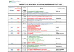 Datas limites de inscrições em eventos UEB-SC em 2015