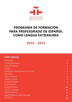 Programa de formación de profesores del año académico 2014-15
