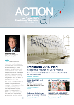 Transform 2015 Plan: - Air France