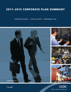 Corporate Plan Summary 2011-2015