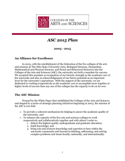 ASC--2015 Plan - College of Arts and Sciences