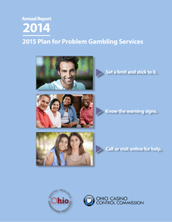 2015 Plan for Problem Gambling Services