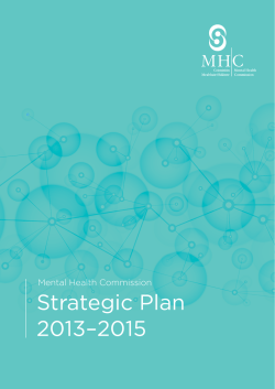 Strategic Plan 2013–2015 - Mental Health Commission