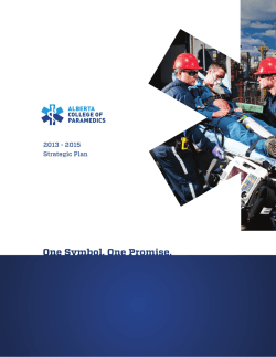 2013 - 2015 Strategic Plan - Alberta College of Paramedics