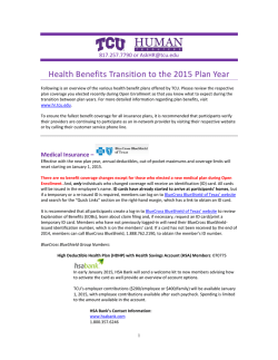 Health Benefits Transition to the 2015 Plan Year