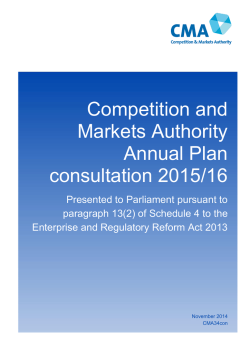Competition and Markets Authority draft Annual Plan