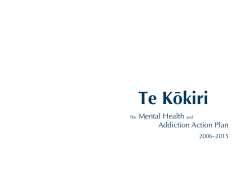 Te Kokiri Mental Health and Addiction Action Plan 2006-2015