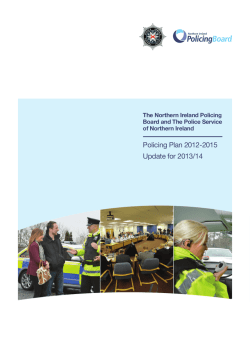 Policing Plan 2012-2015 Update for 2013/14