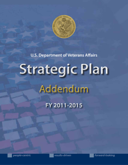 Strategic Plan Addendum FY 2011 – 2015