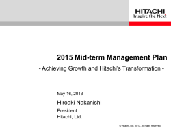 2015 Mid-term Management Plan (PDF format, 4335kBytes)