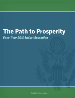 The Path to Prosperity - House Budget Committee