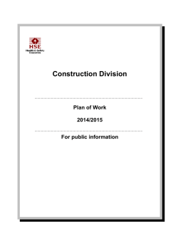 Construction Plan of Work 2014/2015