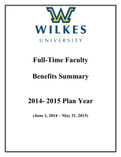 Full-Time Faculty Benefits Summary 2014