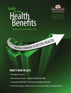 2015 Benefits Guide - Maryland Department of Budget and