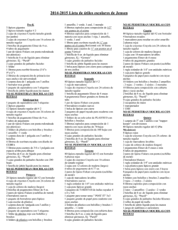 2014-2015 Lista de útiles escolares de Jensen