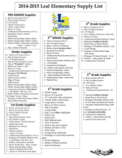 2014-2015 Leal Elementary Supply List