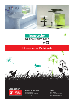Information for Participants HANSGROHE DESIGN PRIZE 2015 by iF
