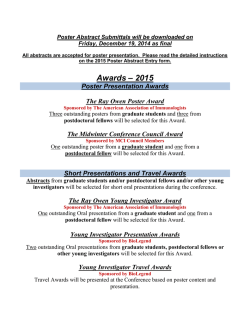 Listing of POSTER AWARDS-2015