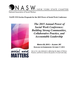 The 2015 Annual Power of Social Work Conference - NASW-NYS