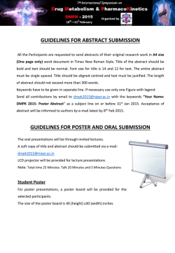 GUIDELINES FOR POSTER AND ORAL SUBMISSION