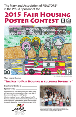 2015 Fair Housing Poster Contest - Maryland Association of Realtors