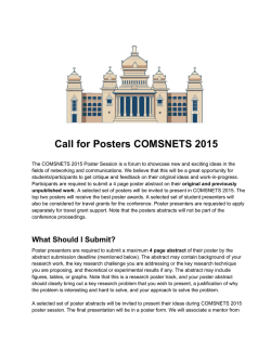 Call for Posters COMSNETS 2015