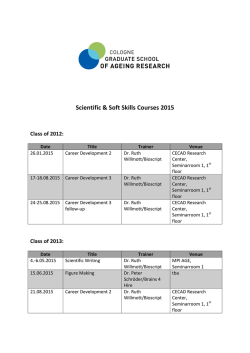 soft skills training - Cologne Graduate School of Ageing Research