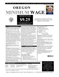 2015 Oregon Minimum Wage Poster