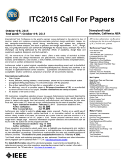 2015 Call for Papers - International Test Conference