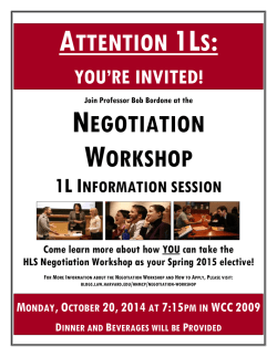 1L Fall Info Session HLS Negotiation Workshop 2015 Poster