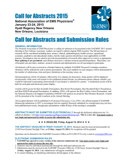 2015 Call for Abstracts - National Association of EMS Physicians