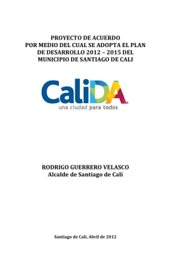 Proyecto del Plan de Desarrollo de Santiago de Cali 2012-2015