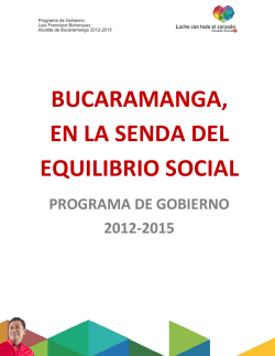 Programa de Gobierno - Alcaldía de Bucaramanga
