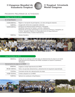 Programa CMGT_2015 - Congreso Mundial de Ganadería Tropical