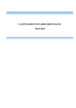 CALENDARIO PLENARIO DIOCESANO 2014-2015