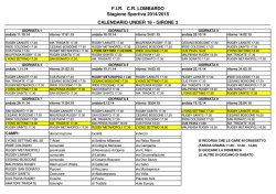 calendario under 16 girone 3 stagione 2014-2015