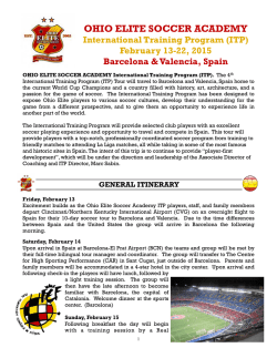 2015 ITP Spain Announcement Itinerary