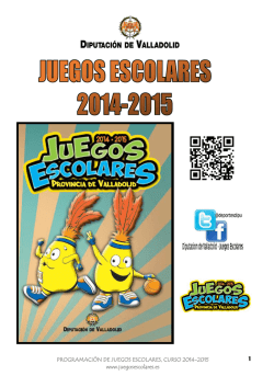 PROGRAMACIÓN DE JUEGOS ESCOLARES, CURSO 2014-2015