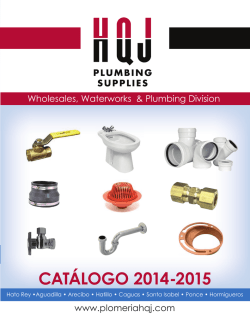 CATÁLOGO 2014-2015 - HQJ Plumbing Supplies