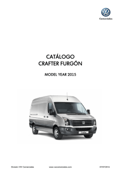 CATÁLOGO CRAFTER FURGÓN - Volkswagen Comerciales